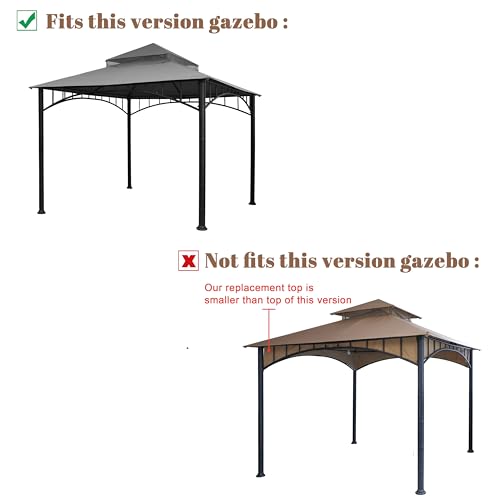 SCOCANOPY Replacement roof Compatible with Target Madaga Gazebo Model L-GZ136PST,Grey
