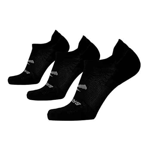 Brooks Run-In No Show Socks I Men & Women Performance Athletic Running Socks I Comfort Fit (3-Pack Set)