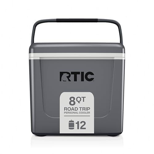 RTIC 8 QT Road Trip Personal Cooler, Small, Compact, Insulated, Portable Ice Chest Box for Food, Drink, Beverage, Beach, C...
