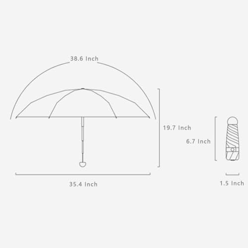 Travel Umbrella Portable Compact Umbrellas Pocket Mini for Purse Umbrellas for UV Small Backpack with Case Folding for Women