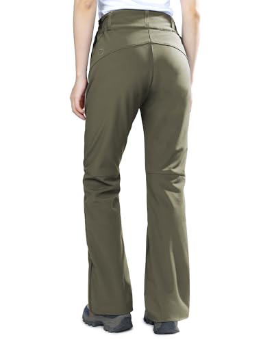 Outdoor Ventures Fleece Lined Waterproof Pants Women Ski Snow Insulated Softshell Snowboard Hiking with Boot Cut