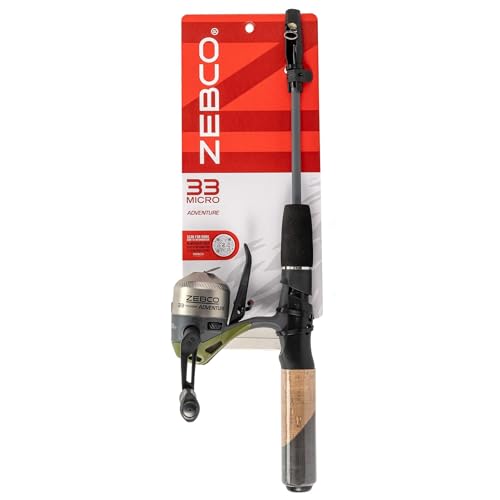 Zebco 33 Micro Adventure Spincast Reel and Fishing Rod Combo, 36-Inch Telescopic Rod, Ultra-Light Power, Moderate Action, ...