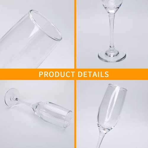 Ufrount 6oz Champagne Flute,Clear Champagne Glasses Set of 14,Elegant Stemmed Champagne Glasses Sparkling Wine Glasses for...