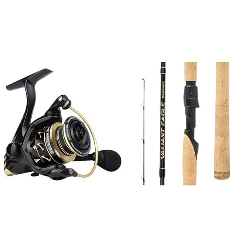 KastKing Valiant Eagle Spinning Reels, Size 1000 & KastKing Valiant Eagle Passage Spinning Rods,7'6"-MH-4pcs