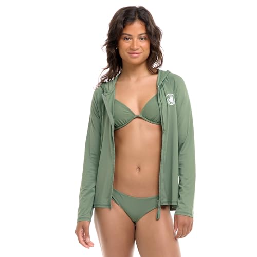Body Glove Womens Mandie Zip Front Hoodie Rashguard with UPF 50Rash Guard Shirt