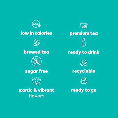 HATSU Sugar-Free White Tea – Pomegranate & Blueberry Flavor | Low-Calorie Iced Tea | 16.9 fl oz Bottles (Pack of 12)