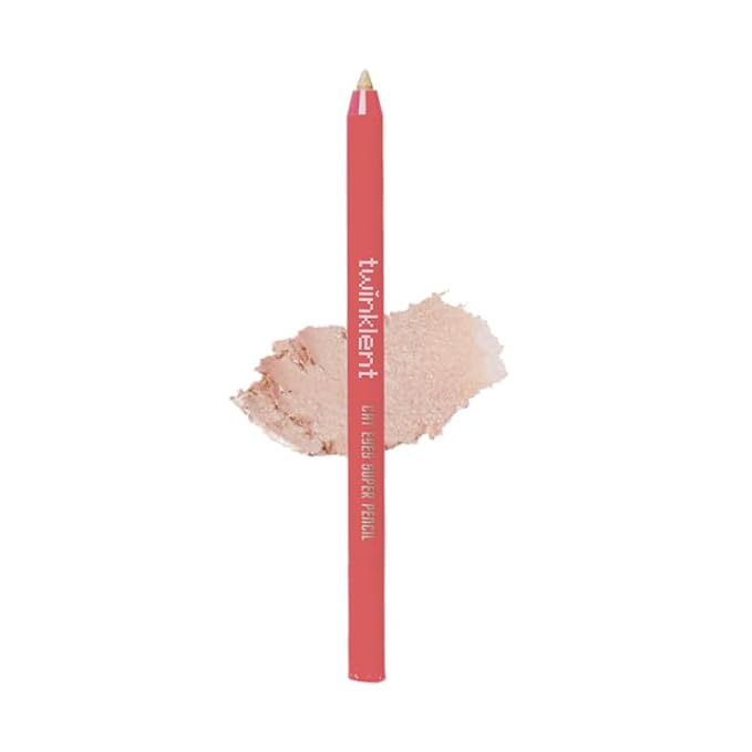 TWINKLENT Cat Eyes Super Pencil – 24-Hour Long-Lasting Waterproof Gel Eyeliner, Multipurpose Vegan Eye Makeup, Built-in Sharpener, 6 Shades (5-Twinkle Gold)