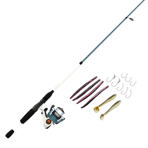 Zebco Custom-Z Spinning Reel and Fishing Rod Combo, 6-Foot 6-Inch 2-Piece Telescopic Rod, Medium Power, Moderate-Fast Acti...