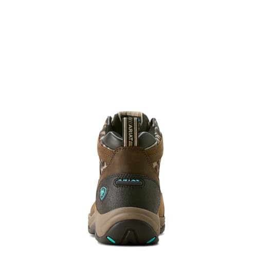 Ariat Women's Terrain Waterproof Boot, Chocolate/Camo Leopard, 7.5 Wide