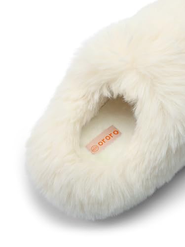ORORO Unisex Fuzzy Slip-On Slippers, Plushy Warm House Shoes for Indoor Outdoor