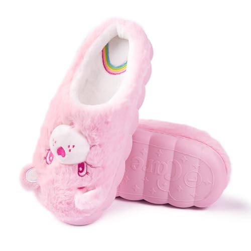 Care Bears Unisex-Adult Cozy Plush and Terry Memory Foam Indoor Outdoor Soled Slipper in Sizes S-XL