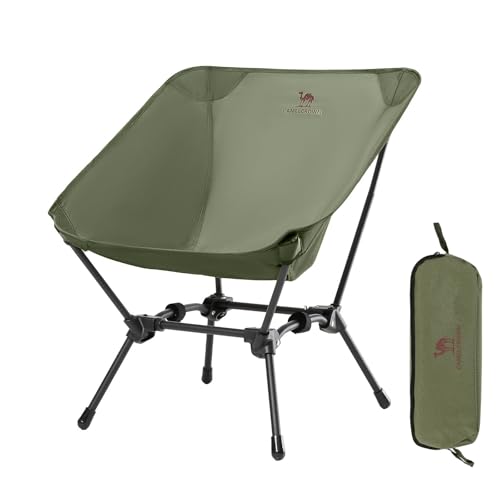 CAMEL CROWN Folding Camping Chair, Lightweight Portable Compact Lawn Chair with Side Pocket for Outdoor Travel Beach Picni...