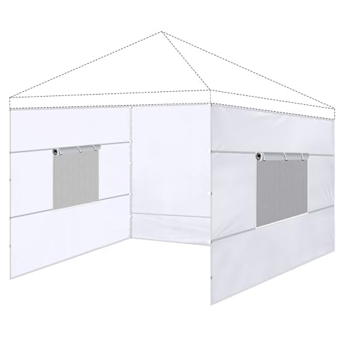 3 Pcs 10x10 Canopy Sidewalls with Roll-up Windows for 10x10 Pop Up Canopy Straight Leg Outdoor Instant Canopy Walls Waterp...