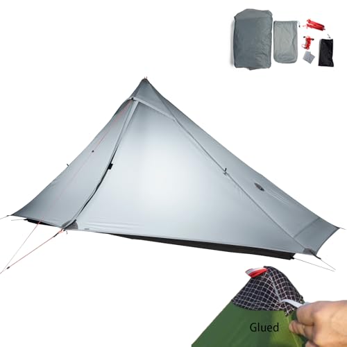 3FULGEAR Lanshan 1 Pro Upgraded Ultralight 1-Person Camping Tent – 3/4 Season, 20D Double-Sided Silicone Nylon, Waterproo...