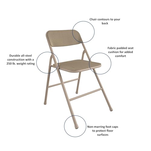 COSCO 5 Piece, Tan Folding Table and Chair Set.