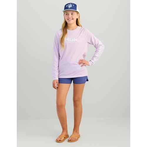 HUK Boys Pursuit Solid Long Sleeve Shirt, Fishing Shirt for Kids