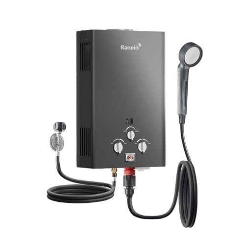2025 GEN II Ranein 18L Portable Propane Water Heater with Dolly Hand Cart, Outdoor Up to 4.74 GPM, 85,300 BTU On Demand In...