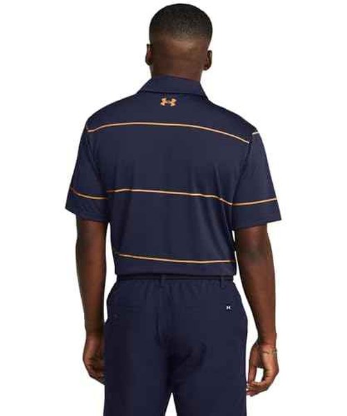 Under Armour Playoff 3.0 Stripe Mens Golf Polo - Navy/Orange/XXL
