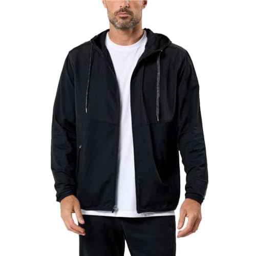 INTO THE AM Mens Windbreaker Jacket S-4XL - Lightweight Athletic Shell for Running, Gym & Outdoor