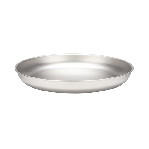 Snow Peak Titanium Trek Plate, Durable, Lightweight, Outdoor Kitchen Essential, Stackable, Camping, Hiking, Backpacking, 2oz