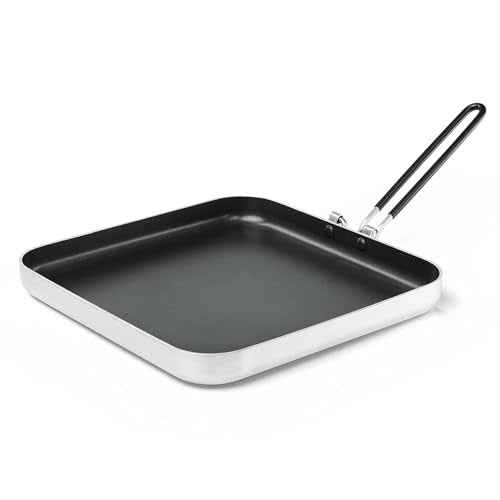GSI Outdoors Bugaboo High-Performance Ceramic Coated 10" Square Fry Pan with SureLock¢â Folding Handle