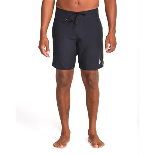 Volcom Mens 18" Boardshorts ? Stretch Swim Trunks with Drawstring Waist and Back Flap Pocket