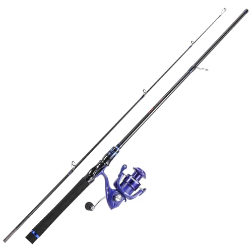 Sougayilang Spinning&Spincast Fishing Rod Reel Combo, 2 Pieces Medium Pole with Strong Smooth Fishing Reel for Freshwater