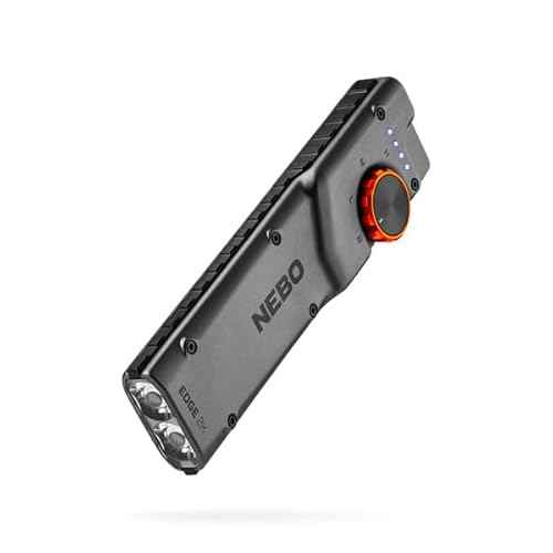 NEBO Edge 2K Pocket Light | 2000 Lumens, 5 Light Modes, Tactical LED Flashlight with Powerful Defensive Strobe, Rechargeable Design for EDC, Water & Impact Resistant, Includes USB Charging Cable