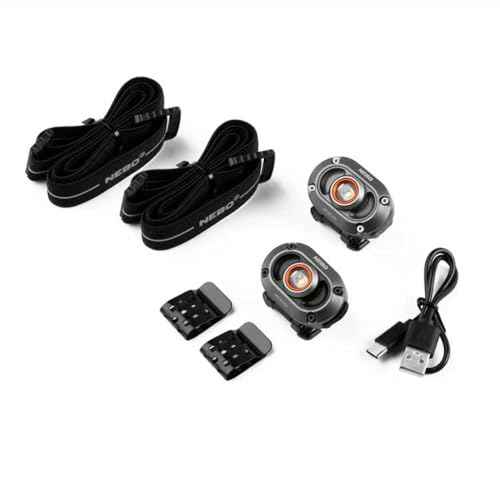NEBO MYCRO 250 Rechargeable Headlamp | 250 Lumens, 3 Light Modes, Water Resistant, Adjustable Strap, Super Bright Head Lamp for Camping & Hiking, Includes USB Charging Cable ? 2 Pack
