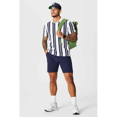 Fabletics Men's Only Short, Everyday Commuter, Lightweight, Liquid Resistant, Secure Pockets, 4-Way-Stretch, Streamlined Fit