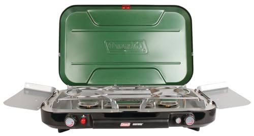 Coleman Classic 3-Burner Propane Camping Stove with InstaStart Ignition, Portable Cooktop with 3 Adjustable Burners & 28,0...