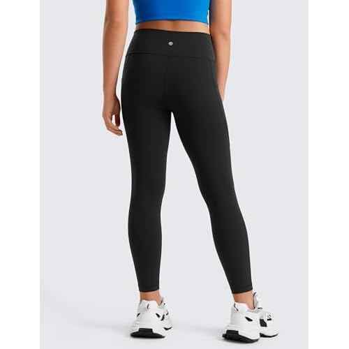 CRZ YOGA Girls Butterluxe Yoga Leggings with Pockets - Athletic Sports Casual Pants High Waist Tights Kids Teen