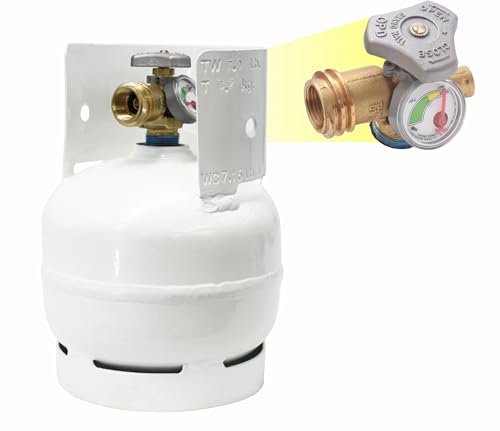 Flame King 3LB Empty Steel Propane Tank Cylinder with Gauge and OPD Valves for Grills and BBQs, Camping, Fishing, & Outdoo...