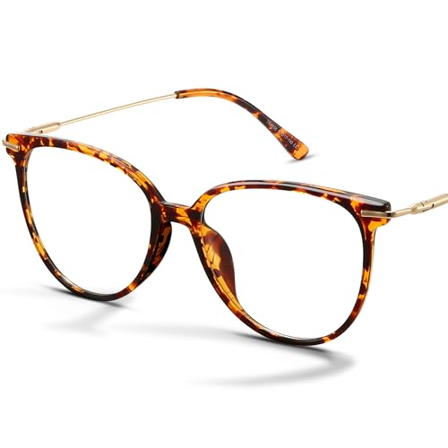 Gaoye Blue Light Blocking Glasses - Trending Round TR90 Frames, Metal Arms, UV400 Protection - Matching Soft Case