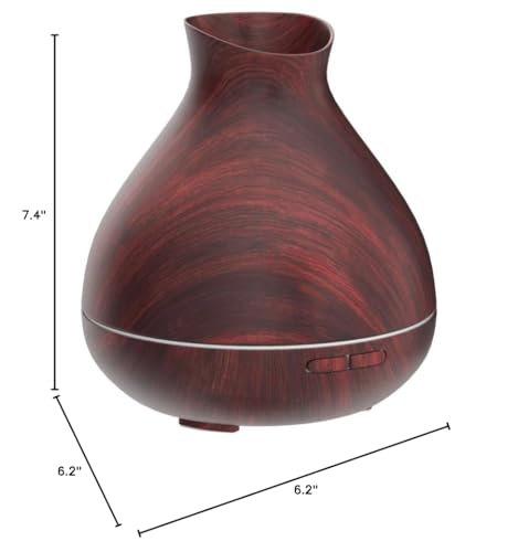 BZseed Aromatherapy Essential Oil Diffuser 550ml 12 Hours Wood Grain Aroma Diffuser with Timer Cool Mist Humidifier for Large Room, Home, Baby Bedroom, Waterless Auto Shut-off,7 Colors Lights Changing