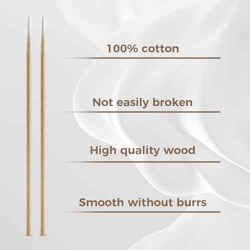 400Pcs Pointed Cotton Swabs in Storage Box - Precision Microblading Cotton Swabs with Wooden Sticks for Makeup, Cleaning Nail Polish, Eyebrow, Tattoo Permanent Supplies, Craft