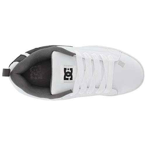 DC Men's Court Graffik Casual Skate Shoes, White/Heather Grey SE, 18 D D US