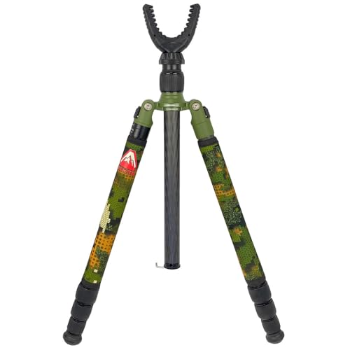 Rekon Gear CFS-1 Ultra-Light Carbon Fiber Shooting Sticks with Non-Marring 360° Y-1 Yoke, Camo Leg Wraps, Twist Lock Legs,...