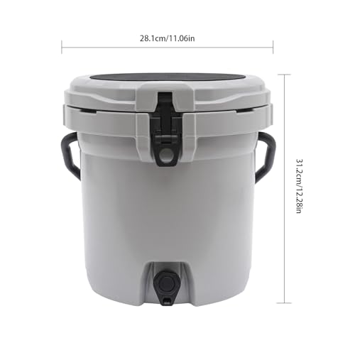 KEPSLERYZ 5 Gallon Water Jug Cooler Insulated Beverage Dispenser Leak-Proof & Anti-Slip for Camping, Fishing, Parties (Gra...