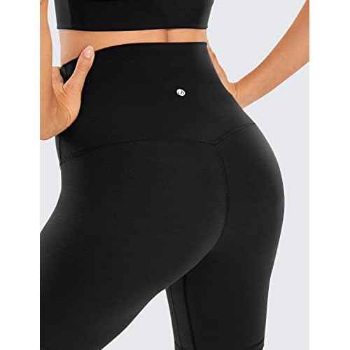 CRZ YOGA Women's Butterluxe Super High Waisted Biker Shorts 8 Inches - Over Belly Lounge Workout Yoga