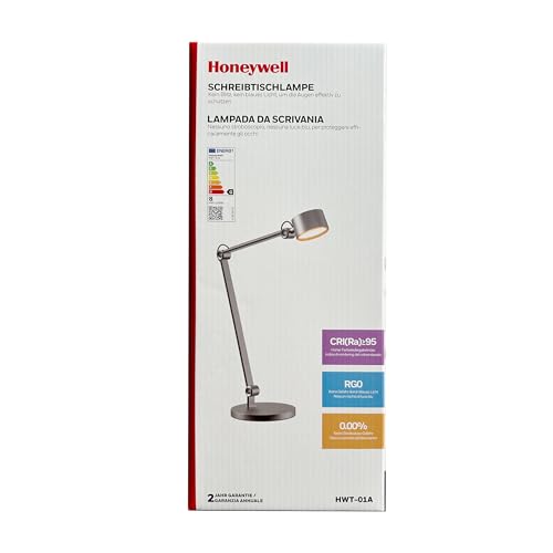 HONEYWELL LED Desk Lamp, 01A Sunturalux Desk Light for Home Office, 4000K Dimmable Eye Caring Natural Light Architect Lamp with Metal Swing Arm Lamp for Desk Craft Reading