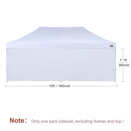 ABCCANOPY Instant Canopy SunWall 10x20 FT, 1 Pack Sidewall Only, No Frame or Top, White