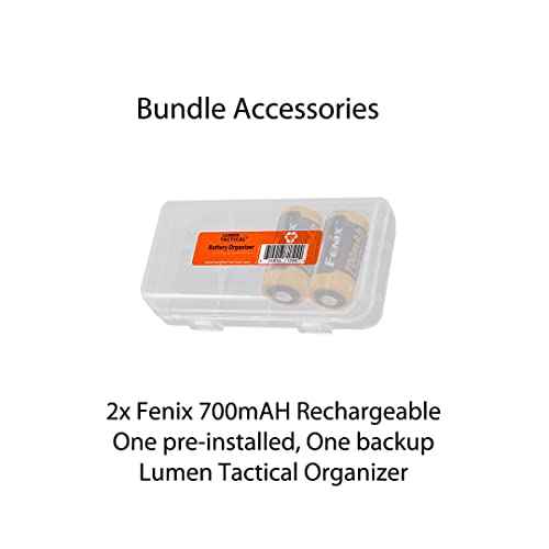 Fenix PD25R 800 Lumen USB-C Rechargeable EDC Flashlight with 2X ARB-L16 and LumenTac Organizer