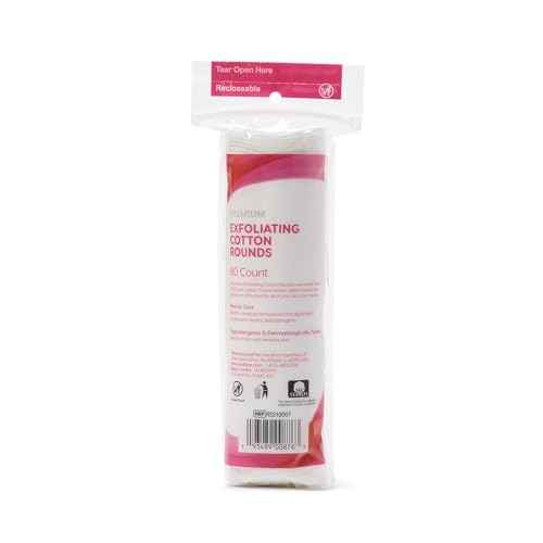 Simply Soft Hypoallergenic Exfoliating Dual Textured Cotton Rounds Pads, 80 Count (Pack of 6)