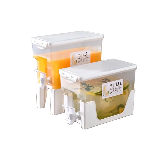 3.5 L Beverage Dispenser with Spigot (1 Piece) – Single Plastic Juice & Cold Drink Container for Fridge, Iced Tea, Lemonad...