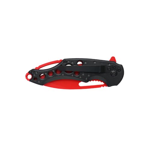 MTECH USA Folding Pocket Knife, 3.55" Drop Point Blade, Black and Red Aluminum Handle, 8.3" Overall Length
