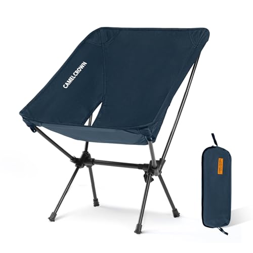 CAMEL CROWN Portable Camping Chair Folding Compact Lawn Lightweight Backpacking Chair with Carry Bag for Outdoor Hiking Be...