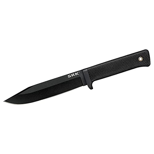 COLD STEEL SRK 6" SK-5 Clip Point Razor-Sharp Blade 4.75" Durable Kray-Ex Handle Tactical Fixed Blade Knife w/Secure-Ex Sh...