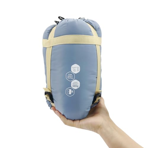 NewDoar Ultralight Backpacking Sleeping Bag - 50-70°F, 1.5lbs, Waterproof & Machine Washable, 2-Way Zipper for Teens,Coupl...
