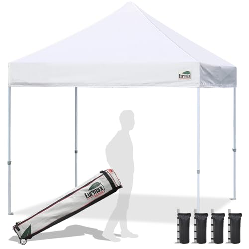 Eurmax USA Standard 10x10ft Patio Pop Up Canopy Tent for Outdoor Events Commercial Instant Canopies with Heavy Duty Roller...